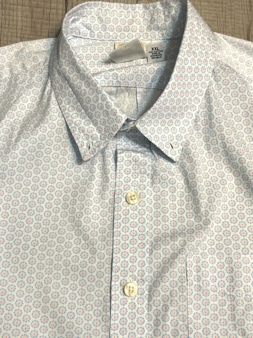 Kennington California Shirt Mens XXL Button Down Geo Floral Print Coastal Preppy